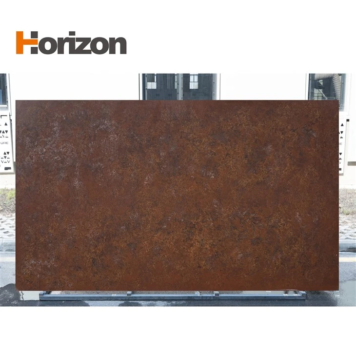 Brown Quartz Jade Countertop Slab For Kitchen